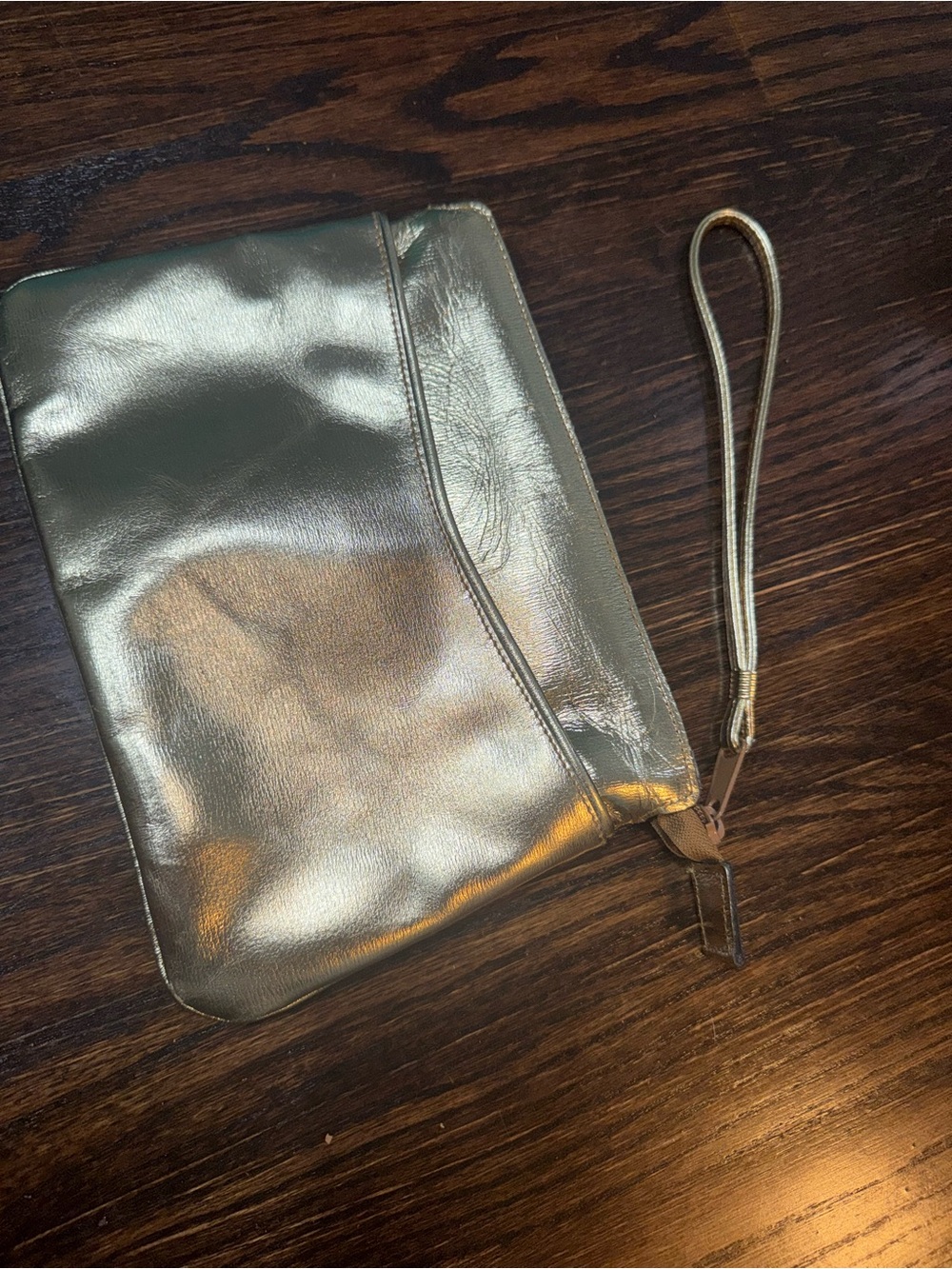 Metallic Gold Wristlet Clutch - Women's Evening Bag